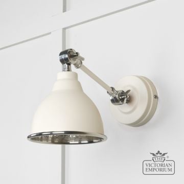 Brindle Wall Light with Hammered Nickel Interior and Teasel Exterior