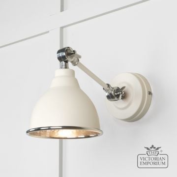 Brindle Wall Light With Hammered Nickel Interior And Teasel Exterior 49718ste Main L