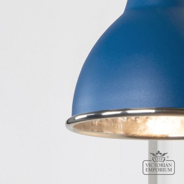 Brindle Wall Light With Hammered Nickel Interior And Upstream Exterior 49718su 3 L