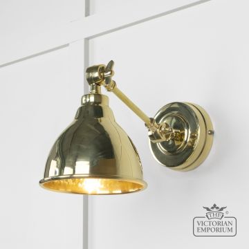 Brindle Wall Light In Hammered Brass 49719 Main L