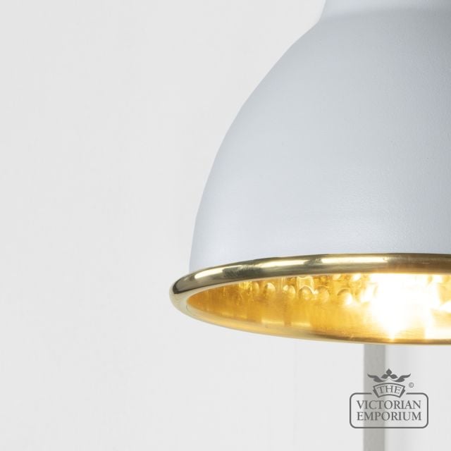 Brindle Wall Light In Hammered Brass With Birch Exterior 49719sbi 3 L