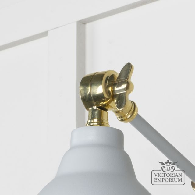 Brindle Wall Light In Hammered Brass With Birch Exterior 49719sbi 4 L