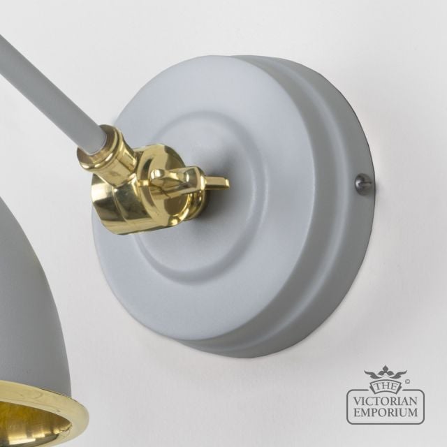 Brindle Wall Light In Hammered Brass With Birch Exterior 49719sbi 5 L
