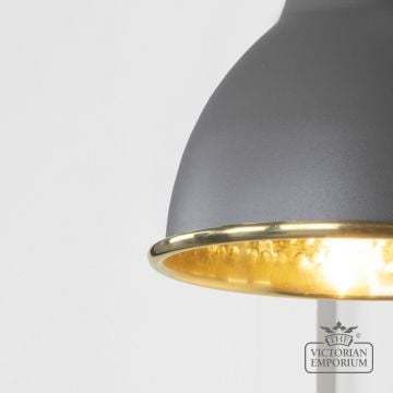 Brindle Wall Light In Hammered Brass With Bluff Exterior 49719sbl 3 L