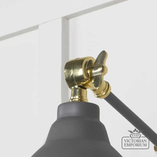 Brindle Wall Light In Hammered Brass With Bluff Exterior 49719sbl 4 L