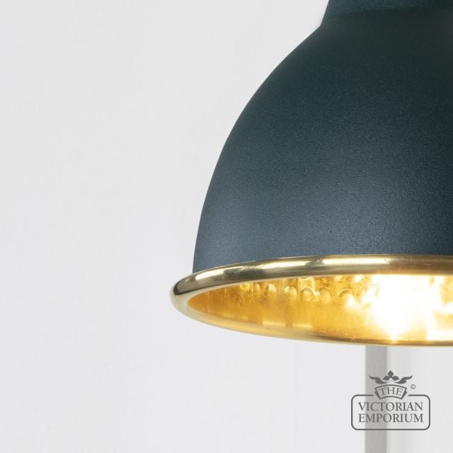Brindle Wall Light In Hammered Brass With Dingle Exterior 49719sdi 3 L