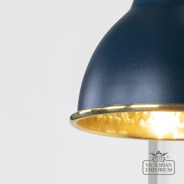 Brindle Wall Light In Hammered Brass With Dusk Exterior 49719sdu 3 L