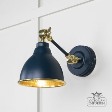 Brindle Wall Light In Hammered Brass With Dusk Exterior 49719sdu Main L