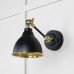 Brindle Wall Light in Hammered Brass with Black Exterior 49719seb 1 l