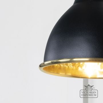 Brindle Wall Light In Hammered Brass With Black Exterior 49719seb 3 L