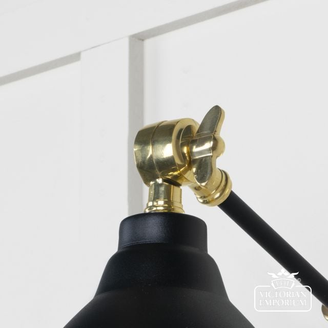 Brindle Wall Light In Hammered Brass With Black Exterior 49719seb 4 L