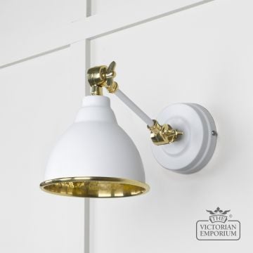 Brindle Wall Light in Hammered Brass with Flock Exterior