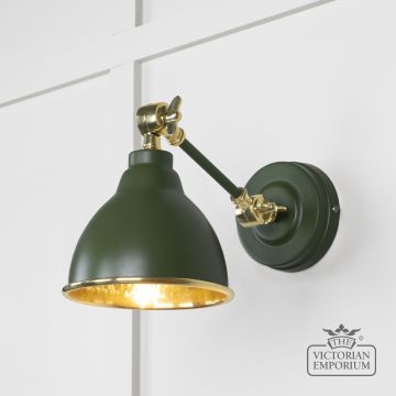 Brindle Wall Light In Hammered Brass With Heath Exterior 49719sh Main L