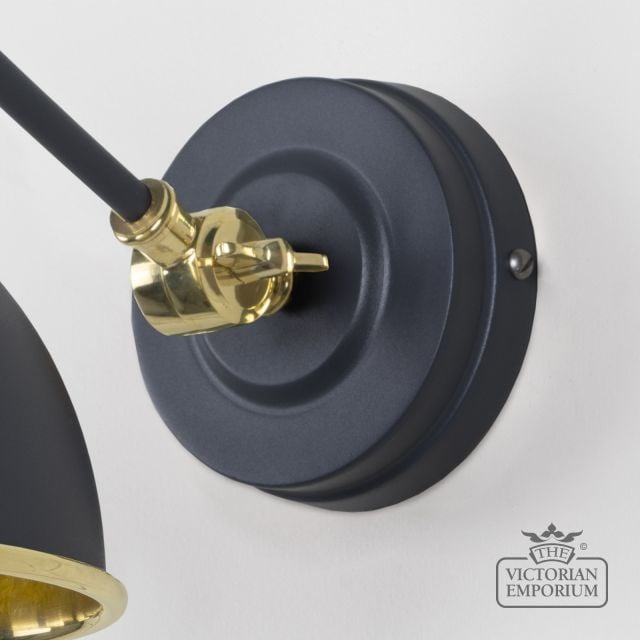 Brindle Wall Light In Hammered Brass With Slate Exterior 49719ssl 5 L