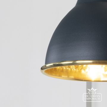 Brindle Wall Light In Hammered Brass With Soot Exterior 49719sso 3 L