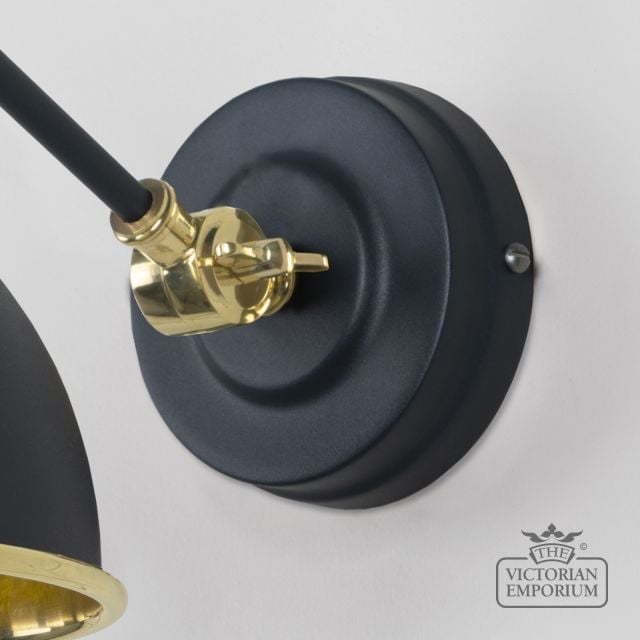 Brindle Wall Light In Hammered Brass With Soot Exterior 49719sso 5 L