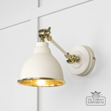 Brindle Wall Light In Hammered Brass With Teasel Exterior 49719ste Main L