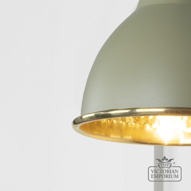 Brindle Wall Light In Hammered Brass With Tump Exterior 49719stu 3 L