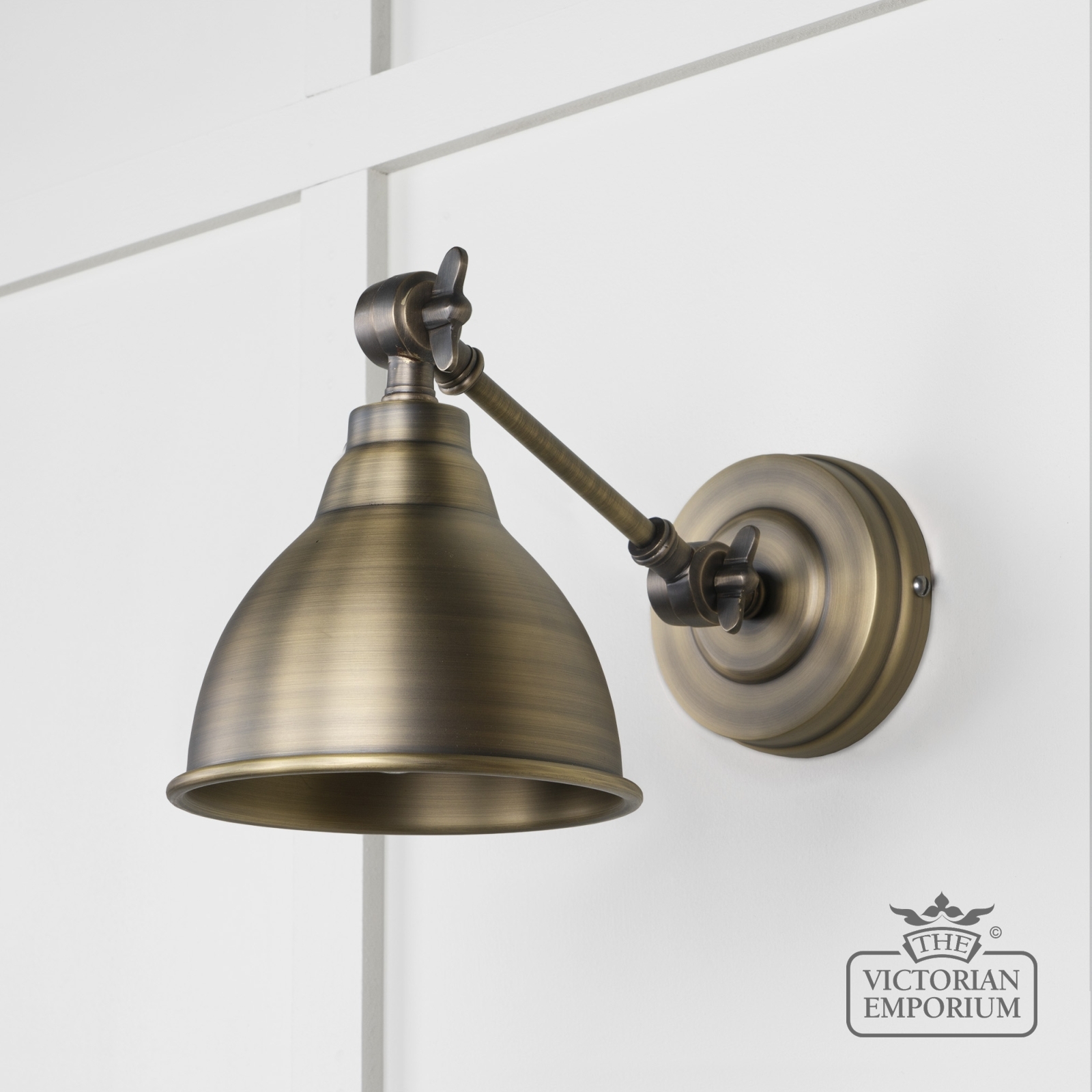 Brindle Wall Light in Aged Brass