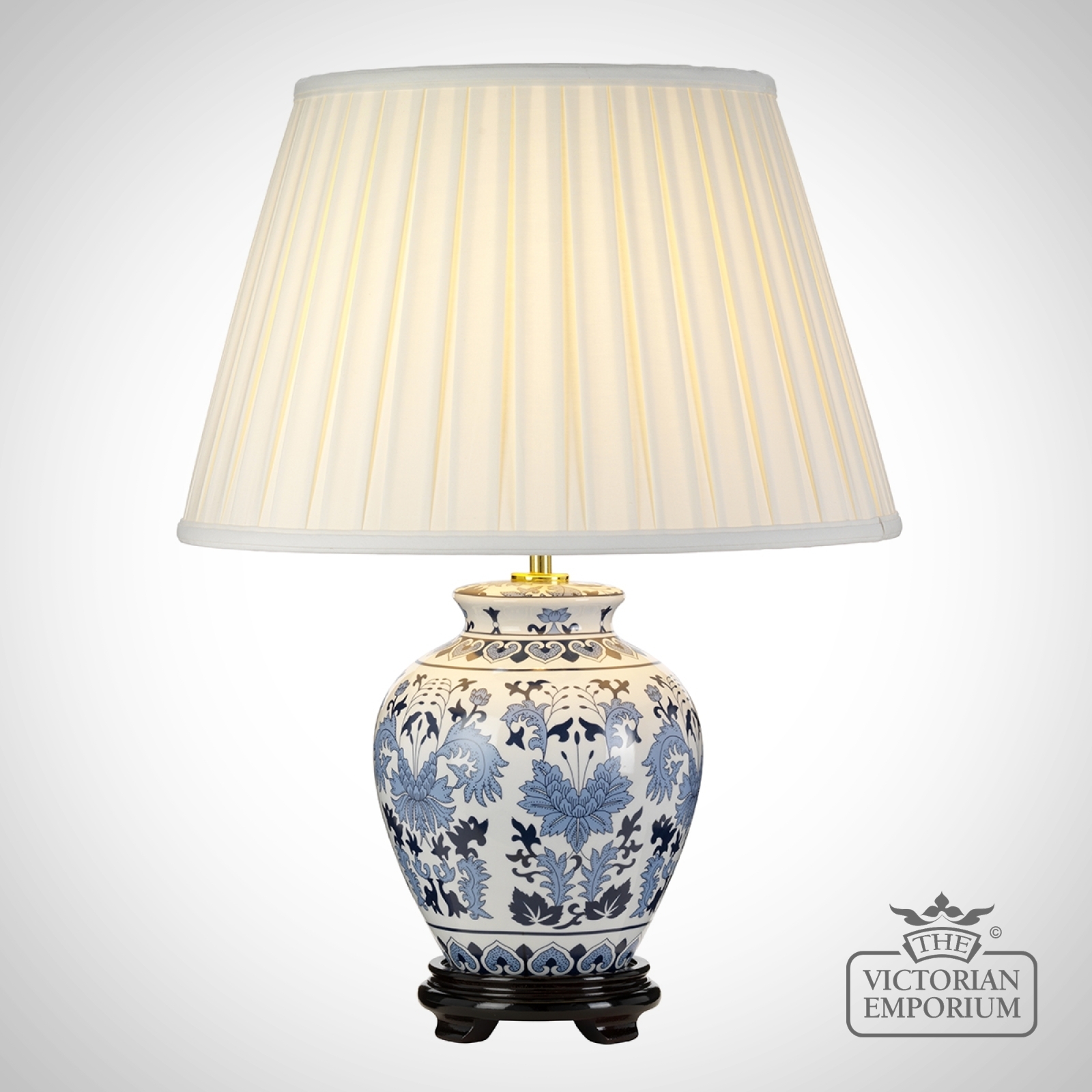 Lin Yi Table Lamp with Porcelain Base and Fabric Shade