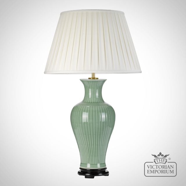 Dalian Table Lamp with Porcelain Base and Fabric Shade