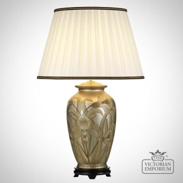 Datai Table Lamp With Porcelain Base And Fabric Shade Dl Dian Tl