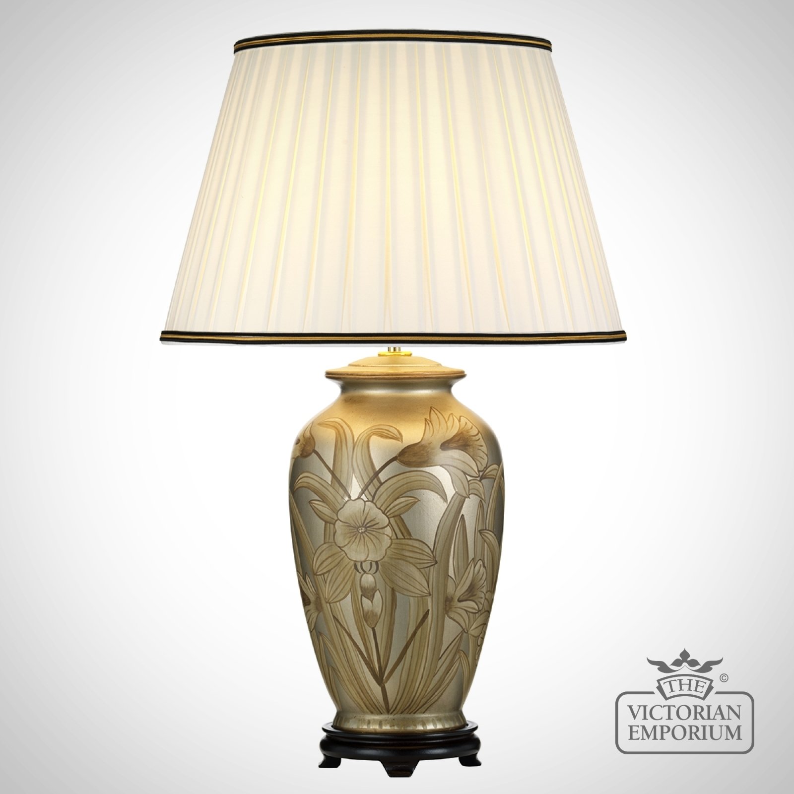 Dian Table Lamp with Porcelain Base and Fabric Shade