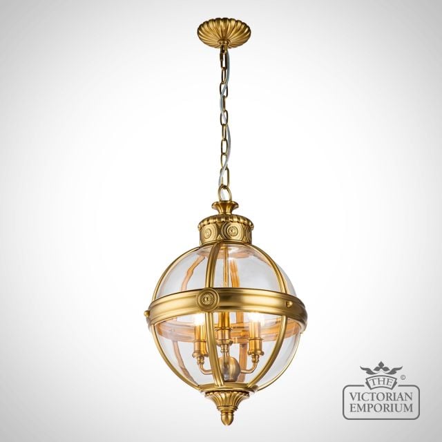 Adam 3 Light Pendant In Burnished Brass Fe Adams 3p Bb