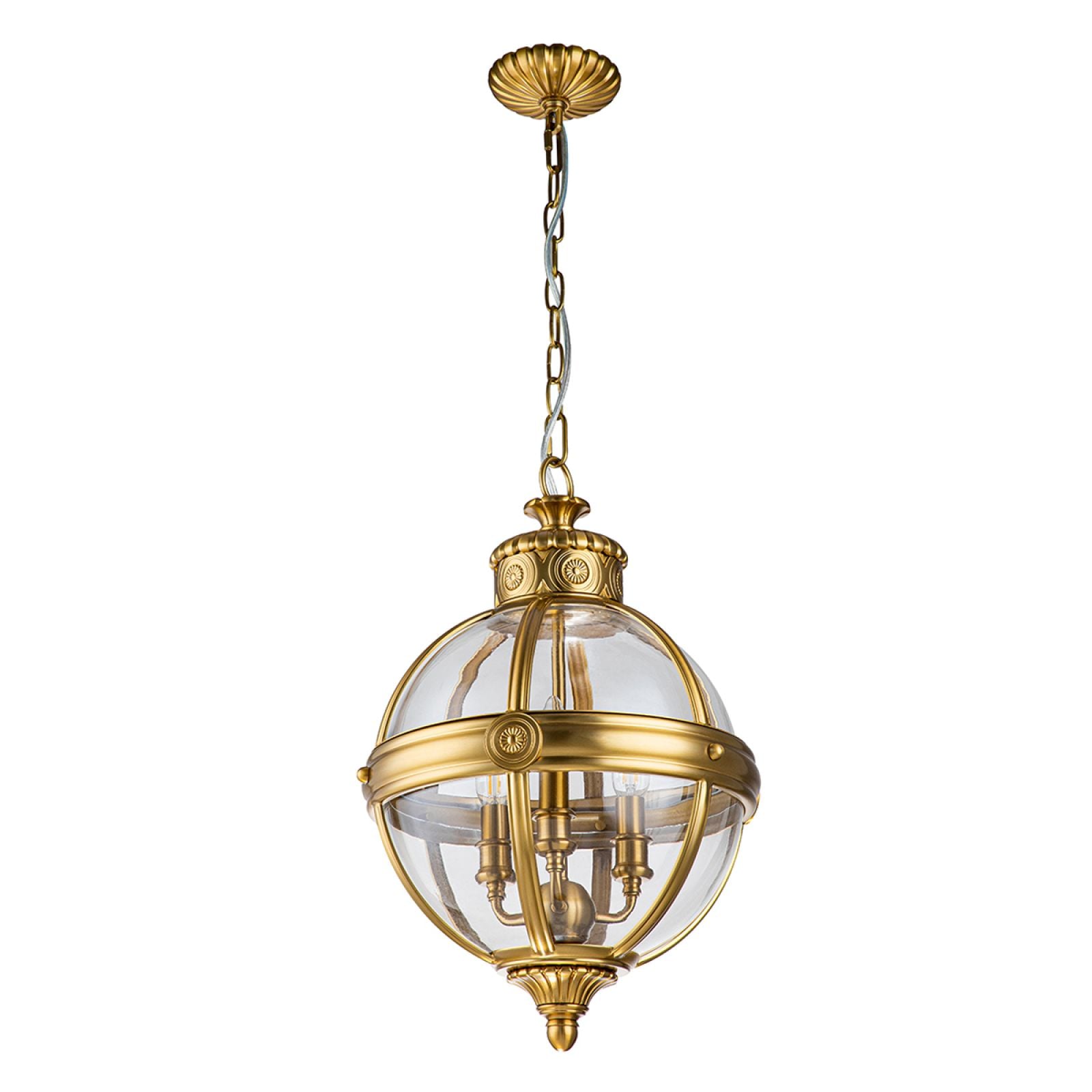 Adam 3 Light Pendant In Burnished Brass