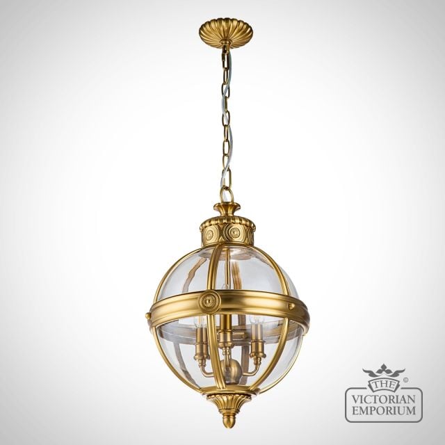 Adam 3 Light Pendant In Burnished Brass
