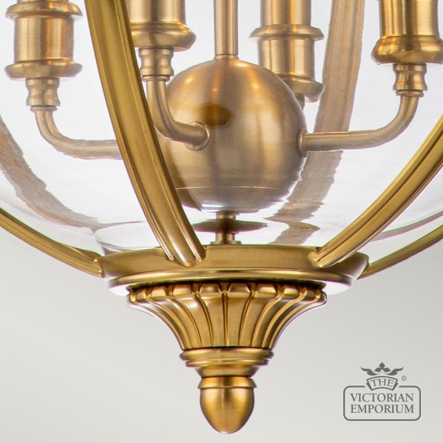 Adam 4 Light Pendant In Burnished Brass Fe Adams 4p Bb Detail 3
