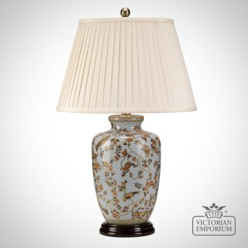 Gold Birds Table Lamp With Porcelain Base And Fabric Shade Gold Birds Tl Off