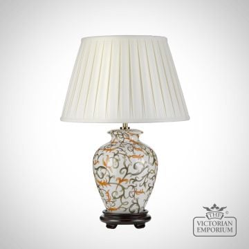 Soling Table Lamp With Porcelain Base And Fabric Shade Dl Soling Tl