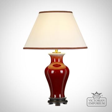 Majin Table Lamp With Porcelain Base And Fabric Shade Dl Majin Tl Oxb