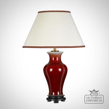 Majin Table Lamp With Porcelain Base And Fabric Shade Dl Majin Tl Oxb Off