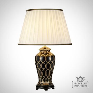 Taipei Table Lamp with Porcelain Base and Fabric Shade
