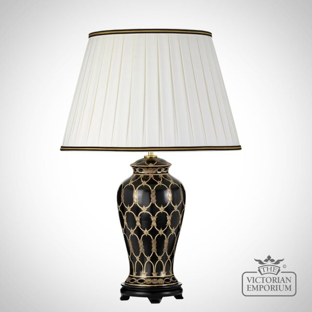 Taipei Table Lamp With Porcelain Base And Fabric Shade Dl Taipei Tl Off