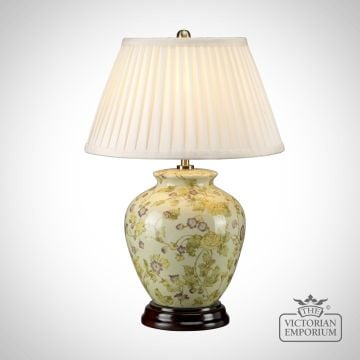 Yelllow Flowers Table Lamp With Porcelain Base And Fabric Shade Yellowflowers Tl