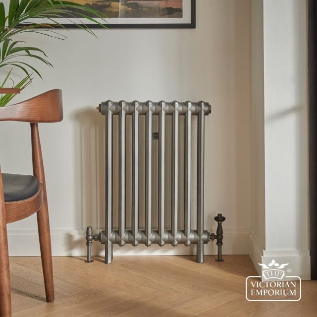 Elizabeth Radiator 2 Column 650mm High 2 Column Tbc Old Pewter Front View 2 2