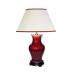 Majin Small Table Lamp with Porcelain Base and Fabric Shade majin small oxblood tl