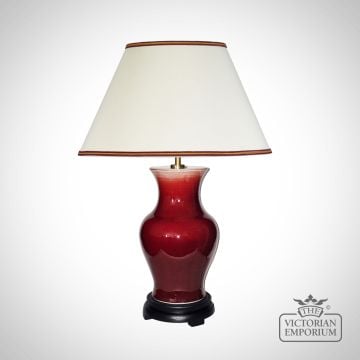 Majin Small Table Lamp with Porcelain Base and Fabric Shade