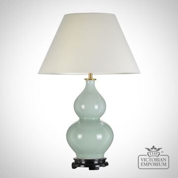 Harbin Celadon Table Lamp with Porcelain Base and Fabric Shade