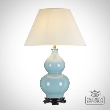 Harbin Duck Egg Table Lamp With Porcelain Base And Fabric Shade Dl Harbin Tl Deb