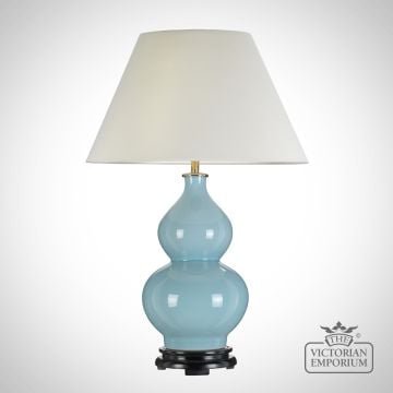 Harbin Duck Egg Table Lamp with Porcelain Base and Fabric Shade