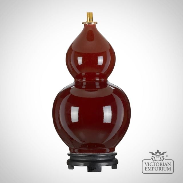 Harbin Oxblood Red Table Lamp With Porcelain Base And Fabric Shade Dl Harbn Bas Oxb