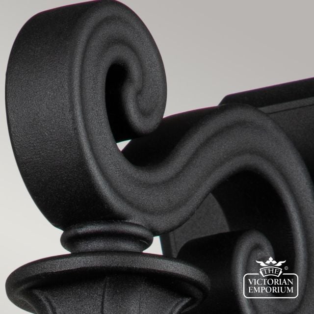 Bay View Large Wall Light In Black 2l Bk Detail 1