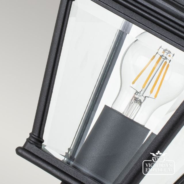Bay View Pedestal Lantern In Black 3m Bk Detail 2