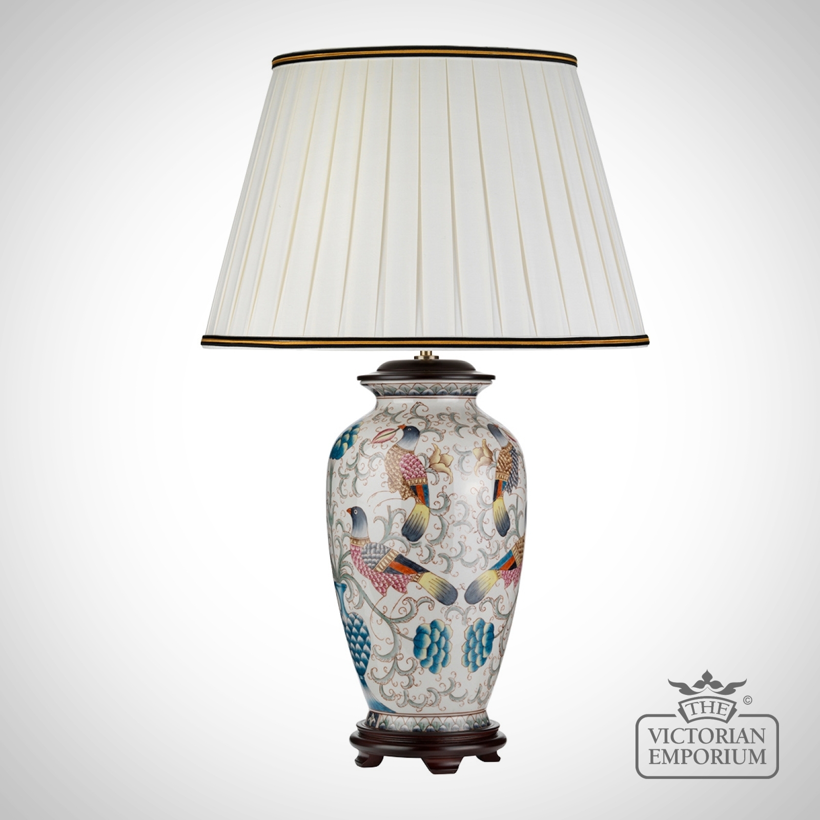 Ping Table Lamp with Porcelain Base and Fabric Shade