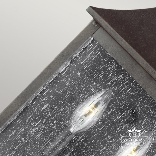 Galena 2 Light Half Wall Lantern In Black Fe Galena7 Sbl Detail 1