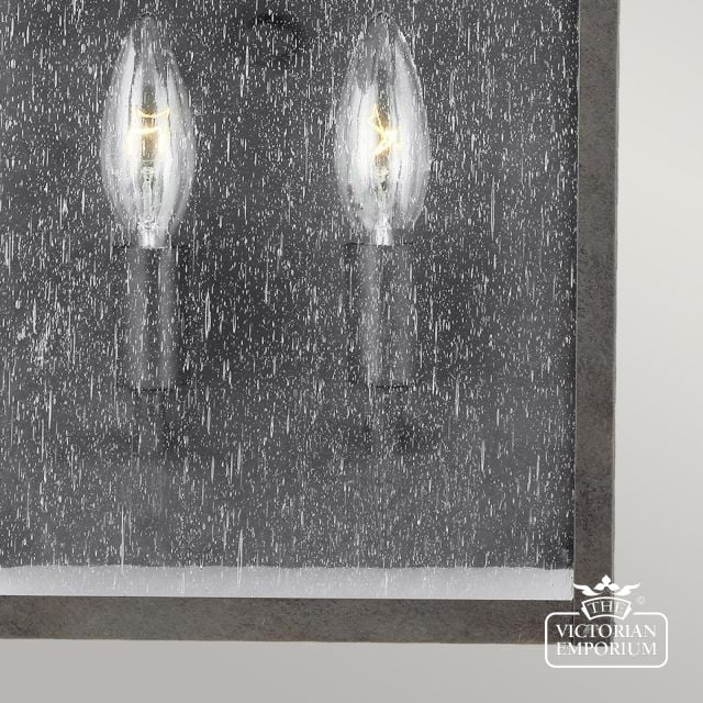 Galena 2 Light Half Wall Lantern In Black Fe Galena7 Sbl Detail 2
